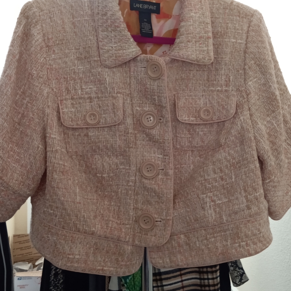 Lane Bryant crop Tweed jacket